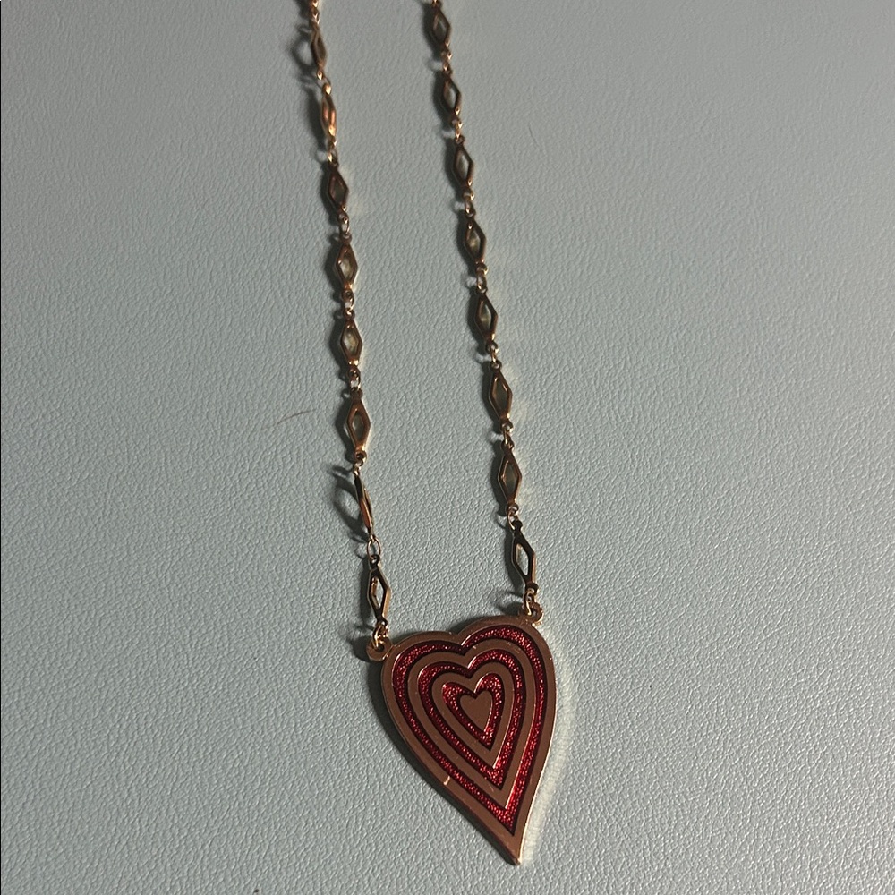 Idelwild Everyday‎ Red and Gold Heart Pendant Necklace
